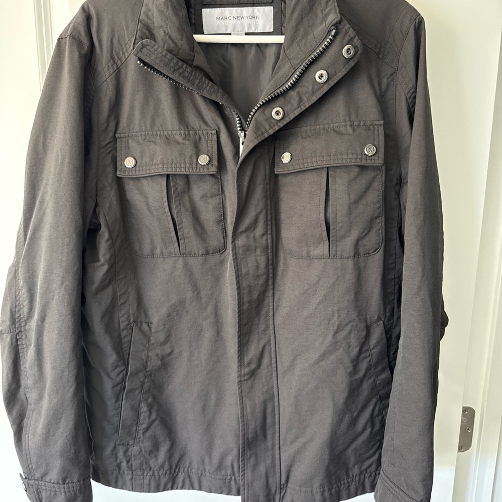 Marc New York Andrew Marc Jacket Coat Full Zip/Snap Black Large Outerwear